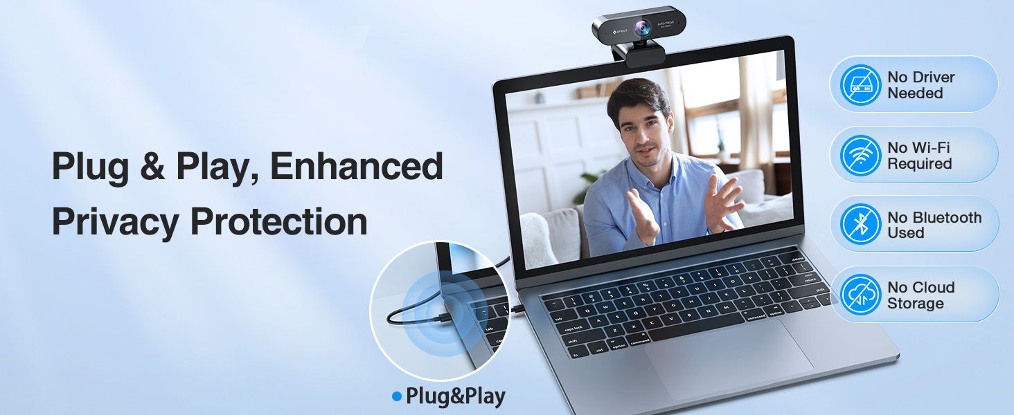EMEET NOVA 1080P Webcam with Microphone