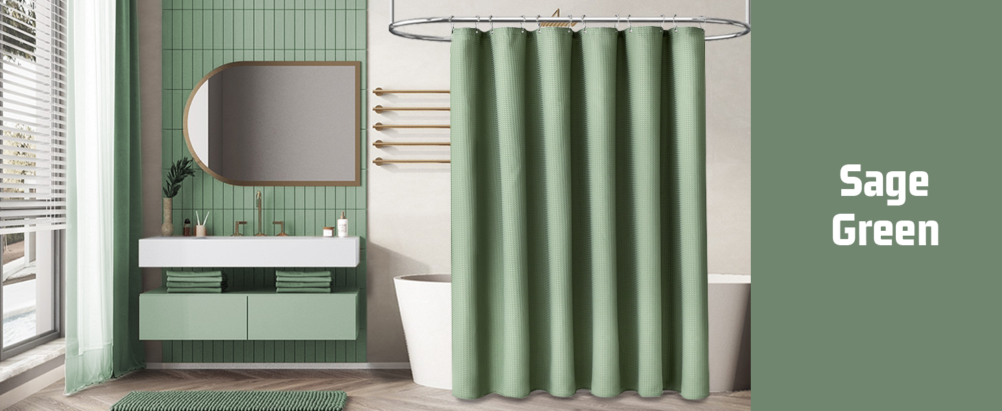 sage green shower curtain