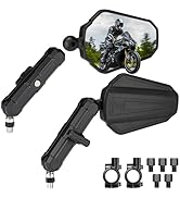 KEMIMOTO Adventure Motorcycle Mirrors M8 M10 Bolt Handlebar Mount Adjustment Universal Rearview M...