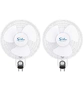 HealSmart 16 Inch Digital Household Wall Mount Fans, Adjustable Tilt, 90 Degree, 3 Speed Settings...