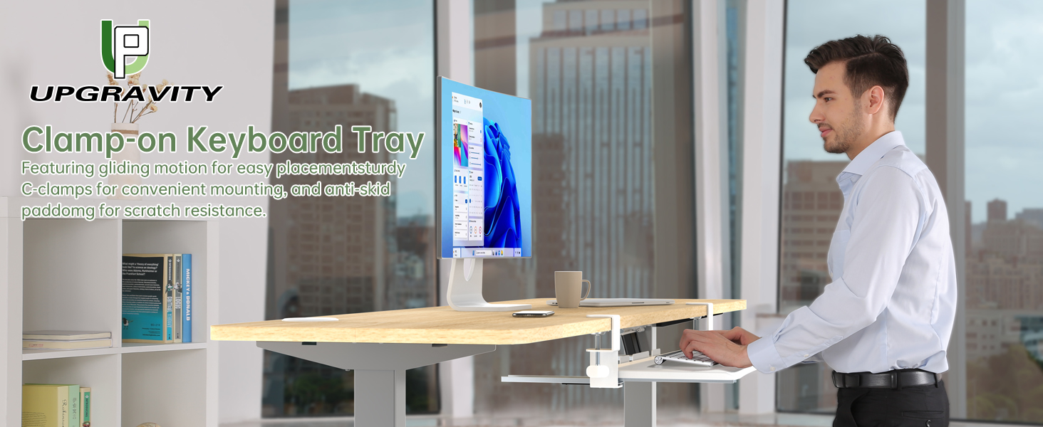 keyboard tray under desk