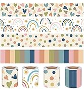 131ft Boho Bulletin Board Borders Bulletin Classroom Rainbow Hearts Border Trims Boho Colorful St...