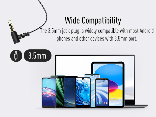 Wide compatibility with devices with 3.5mm port