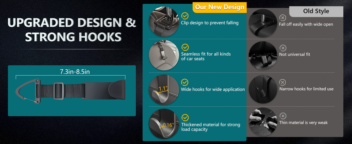 Car Seat Storage Hooks