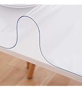 Eisdroma 14 x 24 Inch Clear Table Cover Protector, Clear Desk Mat, Clear Table Protector, 1.5mm T...