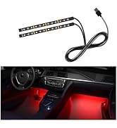 Sylvil Car LED Strip Light, 24 LEDs RGB Neon Interior Atmosphere Lights, 12V Under Dash Ambient N...