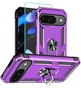 HNHYGETE for Pixel 9 Case/Pixel 9 Pro Case with Screen Protector: 360°Grade Rotatable Kickstand (...