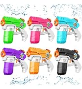 Water Guns for Kids Adults, 6 Pack Squirt Guns Soaker Blaster 220CC Capacity Long Range Super Wat...