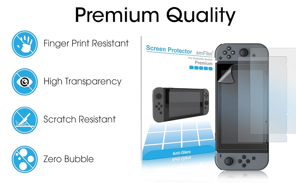 Anti-Glare Matte Screen Protector for Nintendo Switch, amFilm Nintendo Switch Matte Screen