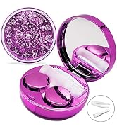 Contact Lens Case, Bling Stars Colored Portable Cute Eye Contact Lense Remover Tool with Mirror f...