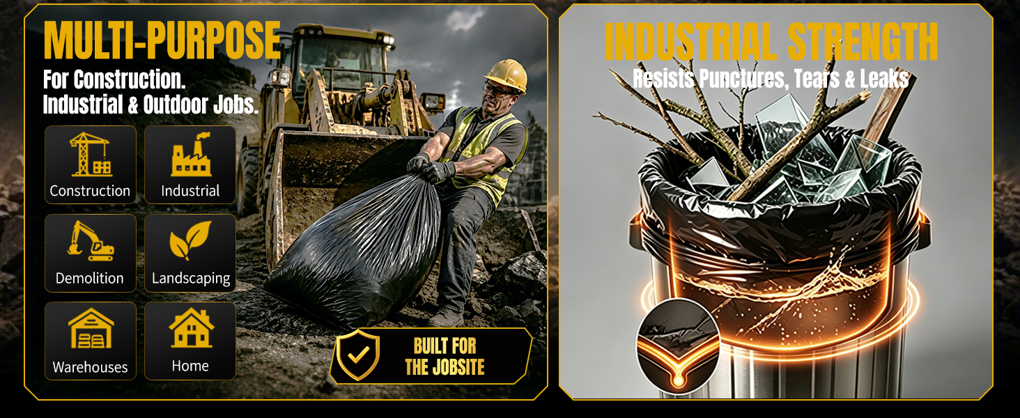large trash bags 55 gallon heavy duty industrial trash bags construction trash bags