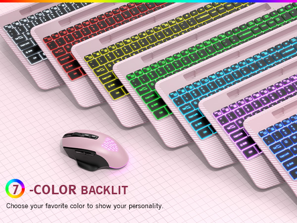 backlit wireless keyboard adn mouse combo