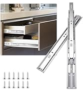22 inch Drawer Slides Soft Close 6 Pairs (12pcs) Full Extension Ball Bearing Drawer Slides 3 fold...