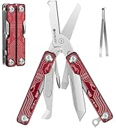 BIBURY Mini Keychain Multitool Scissors BI2061R, 9 in 1 Multitool EDC Scissors with Screwdriver, ...