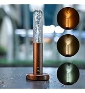JMOO Rechargeable Starry Night Light, Wooden Motion Sensor Light Indoor, Warm White Dimmable Nigh...
