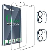Ferilinso [4 Pack 2 Pack Screen Protector for iPhone 12 with 2 Pack Camera Lens Screen Protector ...