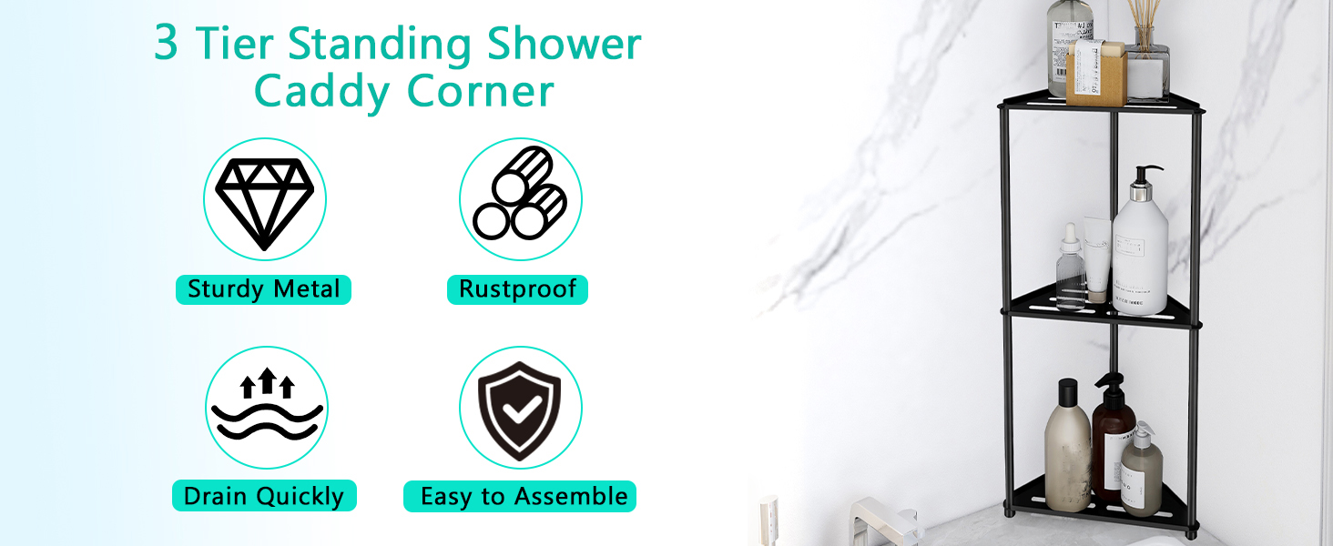 standing shower caddy corner