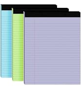 3pcs Legal Pads 8.5 x 11,Notepads 8.5 x 11 Inch, 30 Sheets/Pack, Colored Note Pads Clear Print Wr...