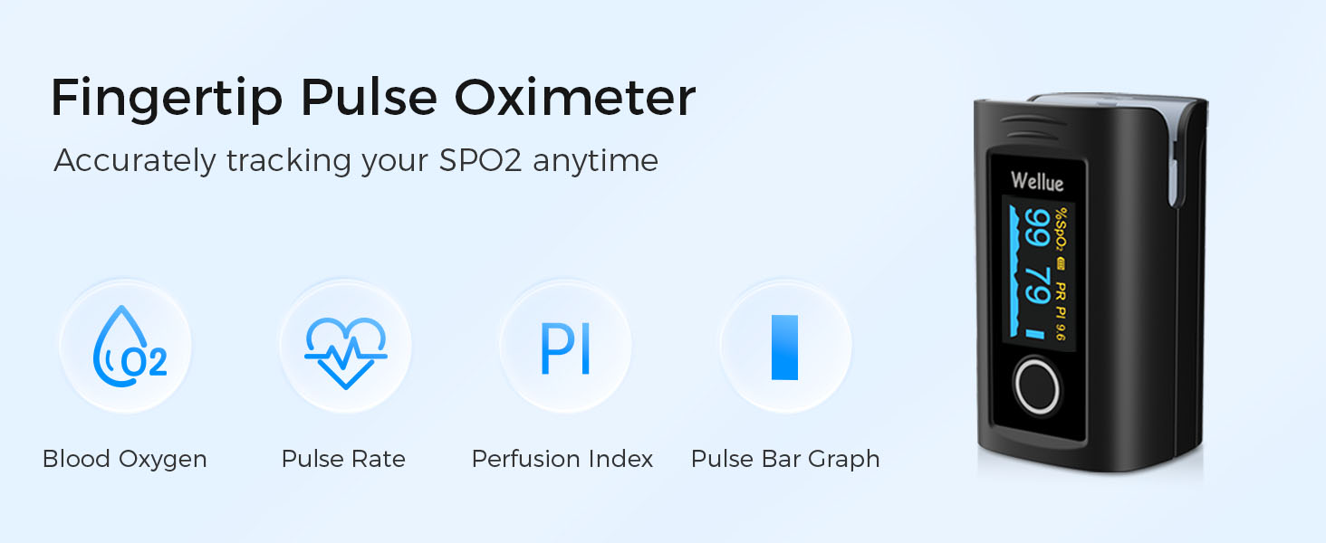 fingertip pulse oximeter oximetry pulse ox oxyen monitor SPO2 meter O2 sat finger alarm alert