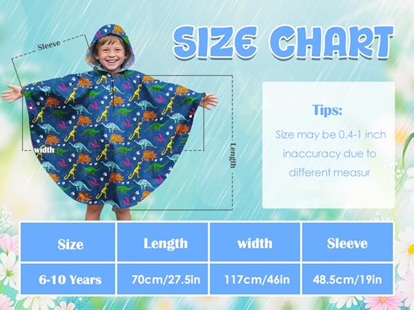kids rain poncho with hood