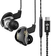 CCZ USB C Headphones in Ear Monitor Wired Earbud, 1DD HiFi Bass Immersive Sound Usbc Earphones, f...