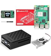 SANOOV Raspberry Pi 5 4GB Kit, 4GB RAM Single Board Computer with Active Cooler and ABS Case, Com...