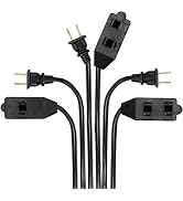 Thonapa Black Extension Cord with 3 Outlets 3 Pack, 6ft 10ft & 15ft, 16/2 Indoor Extension Cord w...
