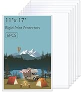 AKONEGE 6PCS 11 x 17 Rigid Print Protectors Hard Plastic Sheet Protectors, Clear Heavy Duty Top L...