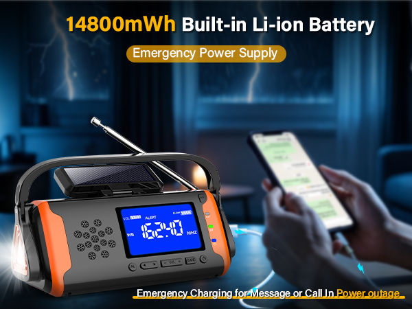 Battery Emergency Radio Phone Charging