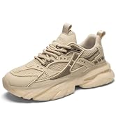 YCMM Chunky Fashion Sneakers for Women Men Mesh Platform Lace-Up Bold Dad Walking Sneakers Comfor...