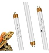 Hygger zoo T5 UVB Reptile Light HO UVB Lighting Bulb 3 Pack, 10.0 24W UVB Light for Reptiles UVA ...