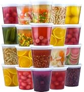 Dealusy 50 Set 32 oz Deli Containers with Lids, Leak-Proof BPA Free Plastic Take Out Bowls, Food ...