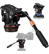 K&F CONCEPT Professional Fluid Head, Lightweight Fluid Video Head Silky-Smooth Stable Tripod Head...