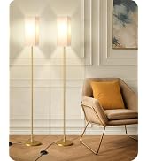 GOEBLESON 2Pack Floor Lamp, Pole with Foot Switch, Modern Standing Lamp Lampshade, Minimalist Fre...