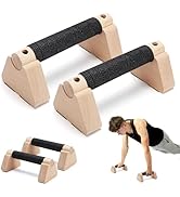 MEKOTRIN 2Pcs Parallettes Bar Multifunctional Wooden Calisthenics Bar Pushup Handles for Strength...