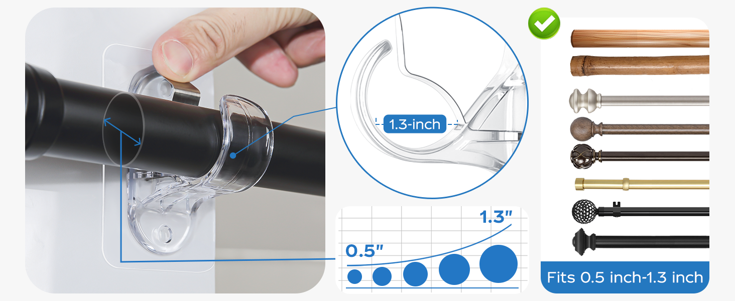 adhesive curtain rod holder