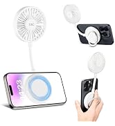 Magnetic Cell Phone Fan,3 Speeds Mini Personal Fan with Flexible Angle Design & Phone Ring,USB De...