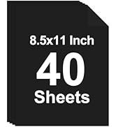 40 Sheets Colored Cardstock, 8.5 x 11 Construction Paper, Black Card Stock Paper, Cardstock Print...