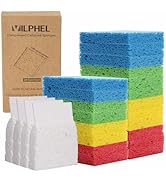 Vilphel Plastic Free Natural Sponges 24 Pack Compressed Cellulose Multi-Color Flat Sponges Multi ...