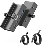 EJAY 4Ports 10Gbps USB-C HUB USB3.2 Clamp USB HUB Splitter,Mountable USB-C Adapter with Data & Po...