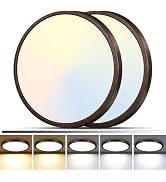zemty 12Inch 2Pack Oil Rubbed Bronze LED Flush Mount Ceiling Light, 5 Color Temperatures & Dimmab...