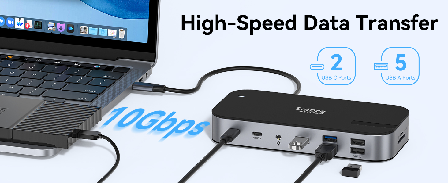 Laptop Docking Station 3 HDMI Docking Station 3 Monitor Triple 4K Display Docking Station
