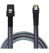 Heretom 2PCS SFF-8654 to SFF-8087, Slim Line SAS 4.0 SFF-8654 4i 38 Pin Host to Mini SAS 4i SFF-8...
