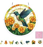 Acrylic Jigsaw Puzzle Suncatcher, 83 Pieces Marigold Hummingbird DIY Acrylic Sun Catcher Puzzle K...