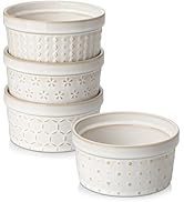 MALACASA Ramekins 8 Oz Oven Safe, Ceramic Creme Brulee Souffle Dishes, Pudding Custard Cups Ramek...