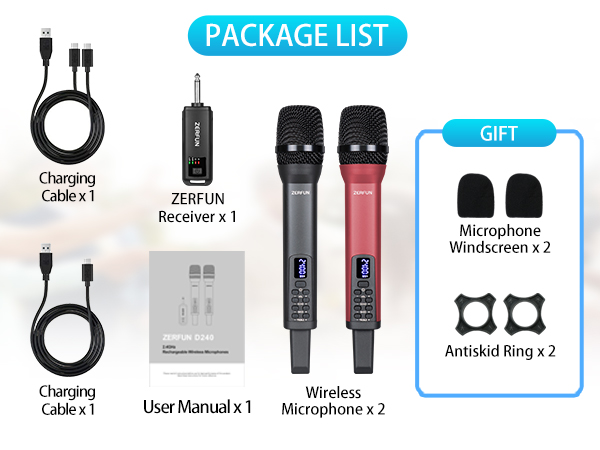 Wireless Microphones Rechargeable