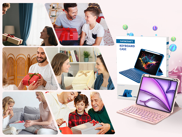 for iPad Air 11-inch M4/M3/M2 and iPad Air 5th/4th 10.9-inch Case with Keyboard