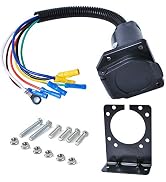 Poweka 7 Way RV Trailer Light Connector Socket 7 Wire Harness Electrical Quick Converter Adapter ...