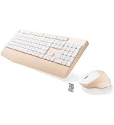 MPTOG Ergonomic Keyboard and Mouse Combo with Wrist Rest, BK Chipset, Full-Size Colorful Office K...