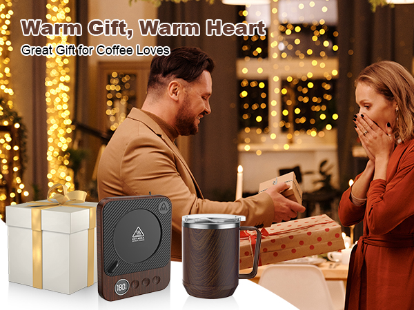Coffee Mug Warmer & Mug Set for Desk, Electric Coffee Cup Warmer with 16oz Heated Mug